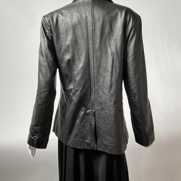Black Genuine Leather Jacket by Ferrar - sz Med - Picture 13 of 16